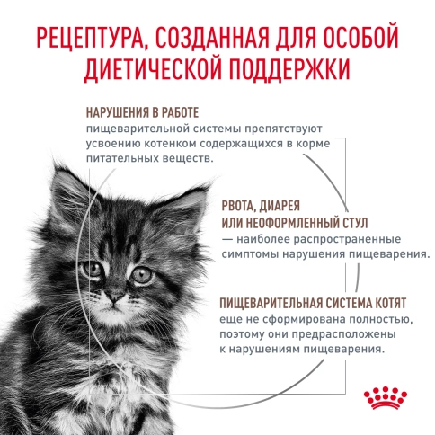 Сухой Корм Royal Canin  GASTROINTESTINAL KITTENДИЕТА ДЛЯ КОТЯТ ПРИ РАССТРОЙСТВАХ ПИЩЕВАРЕНИЯ, 2 кг фото 2