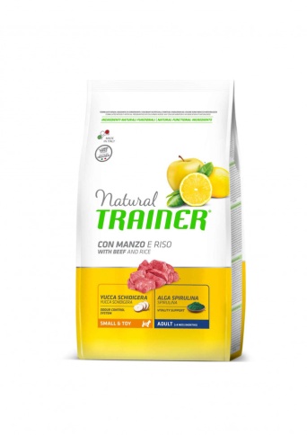 Trainer Natural Small and Toy для взрослых собак мелких и миниатюрных пород с говядиной и рисом 2 кг фото 1