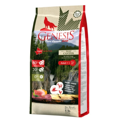 Genesis Pure Canada Deep Canyon Adult для взрослых собак всех пород с курицей, ягненком и козой - 2,268 кг фото 2