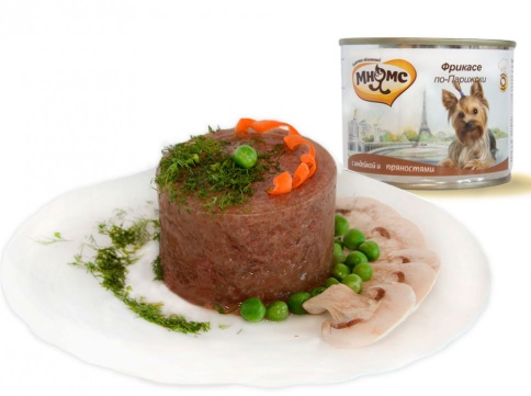 Мнямс консервы Фрикасе по-Парижски (индейка c пряностями) для собак - 200 г фото 1