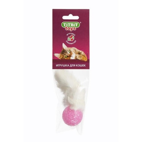 TiTBiT Хвост кроличий игрушка для кошек, мягкая упаковка - 12 г фото 1