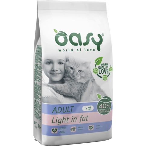 Oasy Dry Cat Adult Light in fat сухой корм для взрослых кошек склонных к ожирению с курицей фото 1