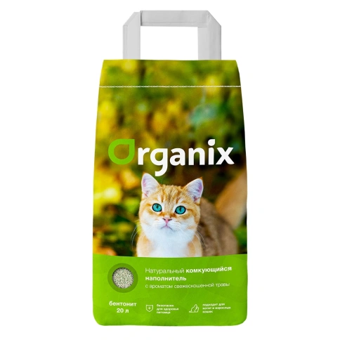 Наполнитель Organix комкующийся с ароматом свежескошенной травы, 24 л фото 1