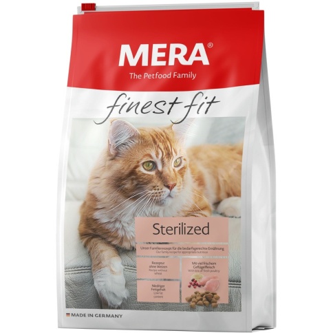 Сухой корм Mera Finest Fit Sterilized для стерелизованных кошек с курицей - 10 кг фото 1