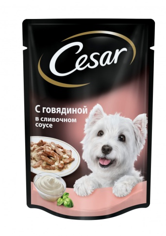 Cesar паучи с говядиной в сливочном соусе - 100 г фото 1