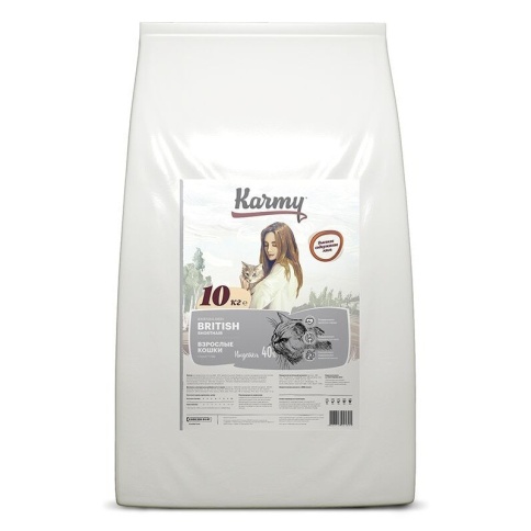 Сухой корм Karmy British shorthair для взрослых кошек породы британская короткошерстная с индейкой 400 г фото 1