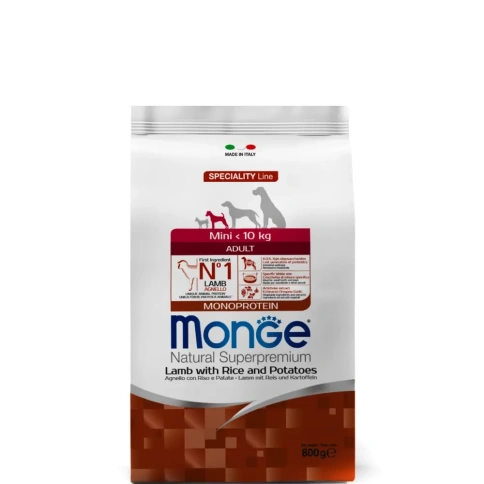 Сухой корм Monge Monoprotein Mini Adult с ягненком, рисом и картофелем для собак мелких пород, 800 г фото 6