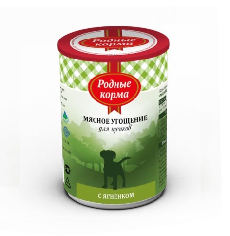 Родные корма Мясное угощение с Ягненком консервы для щенков 340 г фото 1