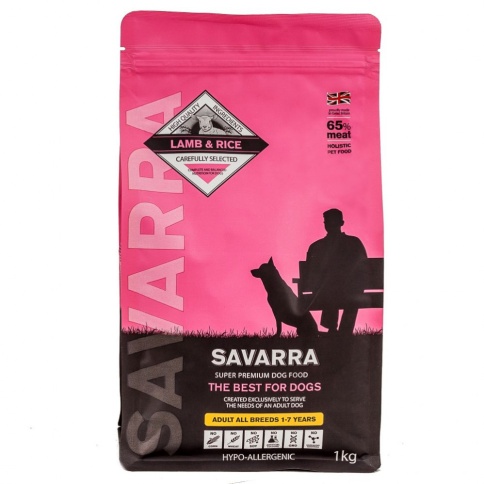Savarra Adult Dog Lamb Сухой корм для взрослых собак с ягненком и рисом - 1 кг фото 1