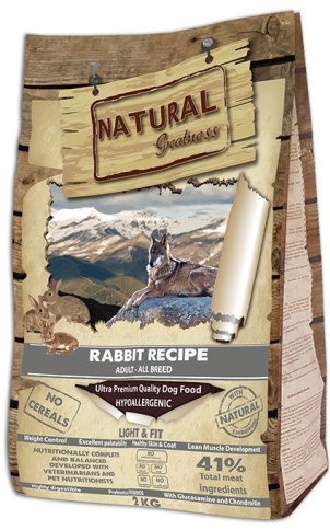 Natural Greatness Rabbit Recipe Light & Fit сухой корм для взрослых собак с избыточным весом с кроликом - 2 кг фото 1