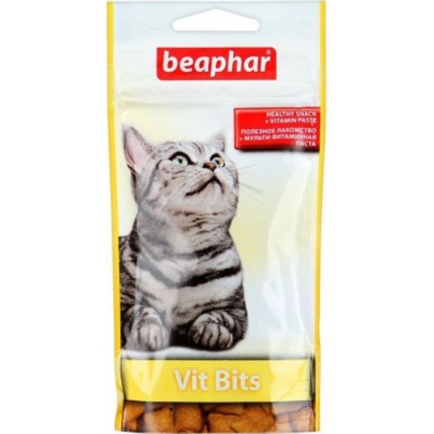 Beaphar Vit-Bits Подушечки для кошек с мультивитаминной пастой 35г*75 шт фото 2