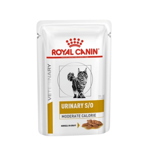 Влажный диетический корм Royal Canin Urinary S/O Moderate Calorie кусочки в соусе для взрослых кошек при МКБ и ожирении - 85 г фото 1