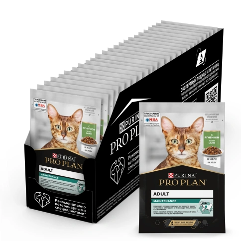 Влажный корм Purina Pro Plan Maintenance для взрослых кошек, с ягненком в желе, 85 г фото 1