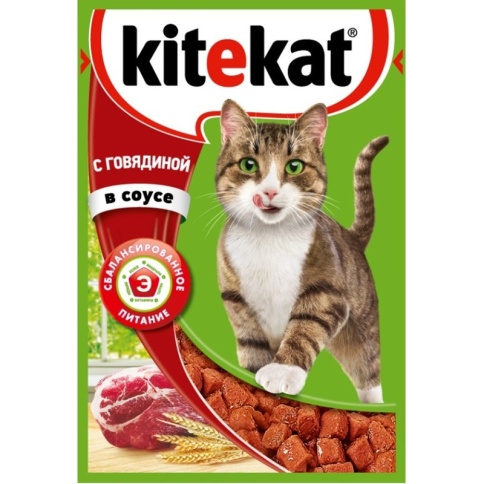 Kitekat корм для кошек в паучах с Говядиной в соусе 85 г фото 2