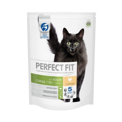 Perfect Fit Senior сухой корм для пожилых кошек старше 7 лет с курицей - 650 гр фото 2