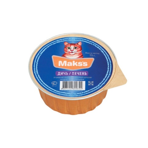 Влажный корм Maks's для кошек с дичью и печенью - 75 г фото 2