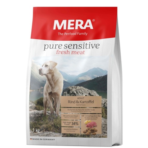 Mera Pure Sensitive Adult Rind & Kartoffel High Protein сухой корм для взрослых собак с говядиной и картофелем - 1 кг фото 2