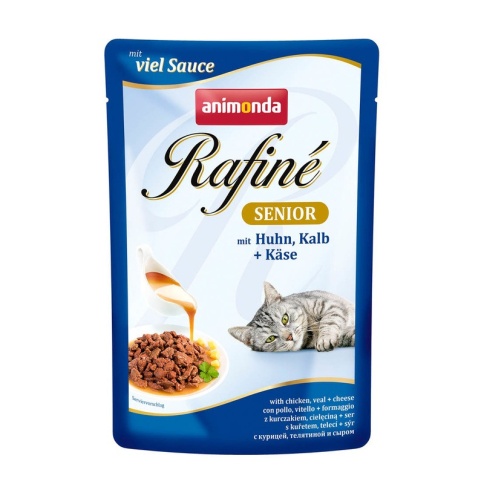 Animonda Паучи Rafine Soupe Senior с мясом курицы, телятиной и сыром для пожилых кошек 100 г фото 2