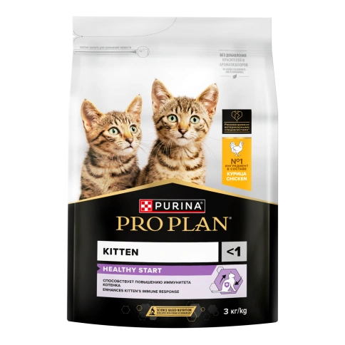 Сухой корм Purina Pro Plan Healthy Start Kitten для котят, с курицей, 3 кг фото 1