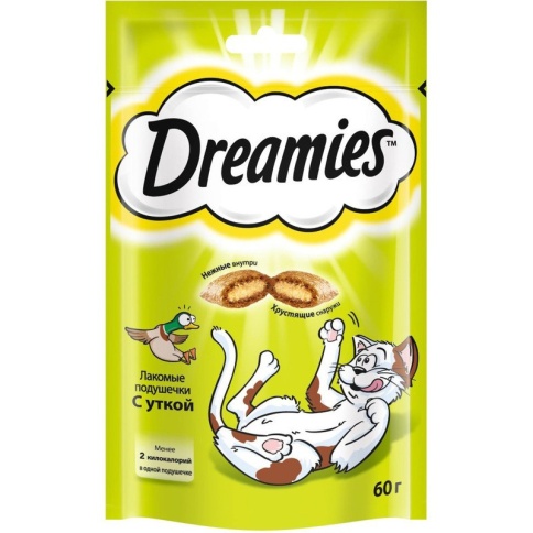 Dreamies лакомые подушечки для кошек с уткой 60 г фото 2