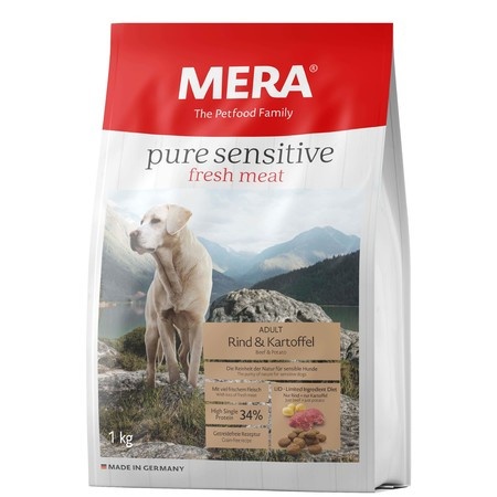 Mera Pure Sensitive Adult Rind & Kartoffel High Protein сухой корм для взрослых собак с говядиной и картофелем - 1 кг фото 1