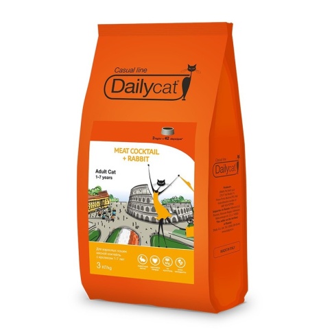 Dailycat Casual Line Meat Cocktail with Rabbit корм для кошек мясной коктейль с кроликом 3 кг фото 2
