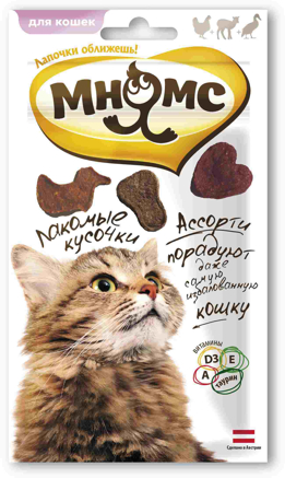 Мнямс лакомые кусочки со вкусом курицы, ягненка и утки для кошек - 35 г фото 1
