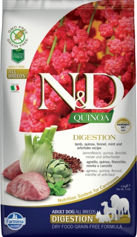 Farmina N&D Dog Grain Free quinoa digestion lamb корм для собак улучшающий пищеварение с ягненком и киноа 2,5 кг фото 1