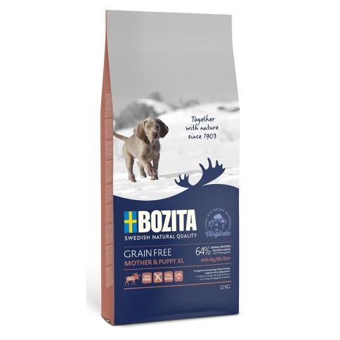 Bozita Grain Free Mother & Puppy XL Elk 29/14 сухой корм беззерновой для щенков и юниоров крупных пород, беременных и кормящих сук с лосем - 12 кг фото 1