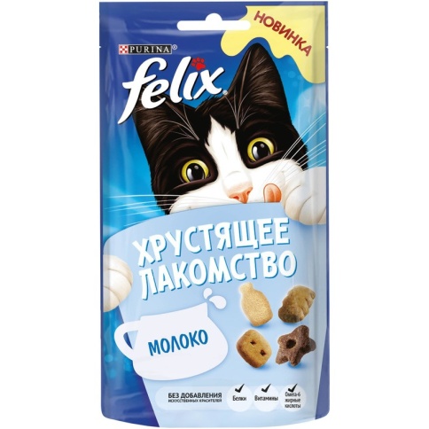 Felix Хрустящее лакомство для кошек с молоком - 60 г фото 1