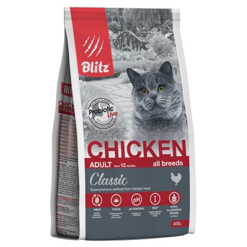 Blitz Adult Cats Chicken для кошек с курицей - 400 г фото 2