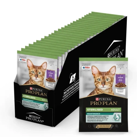 Влажный корм Purina Pro Plan Sterilised Maintenance для стерилизованных кошек, с индейкой в соусе, 85 г фото 1