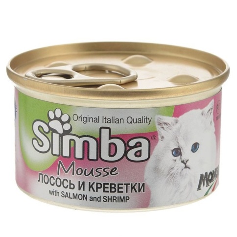 Simba Cat консервы для кошек паштет лосось с креветками 85 г фото 2