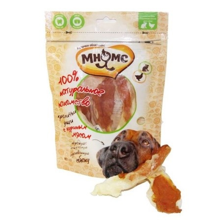 Мнямс лакомство Кроличьи уши с куриным мясом для собак - 80 г фото 1