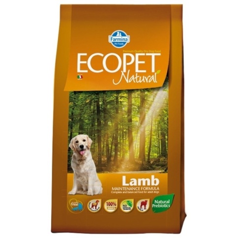 Сухой корм Farmina Ecopet Natural Lamb полнорационный сбалансированный для собак средних пород с проблемами пищеварения и аллергией - 2 5 кг фото 1