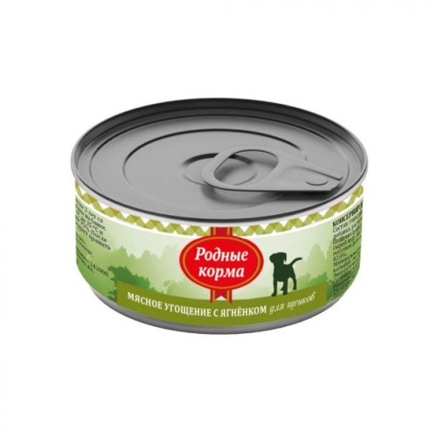 Родные корма Мясное угощение с Ягненком консервы для щенков 100 г фото 1