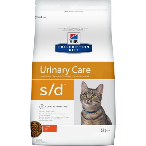 Hill's Prescription Diet s/d Urinary Care корм для кошек диета для поддержания здоровья мочевыводящих путей курица 1,5 кг фото 2