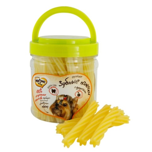 Мнямс лакомство Крученые зубные палочки с фруктами для собак - 340 г фото 1