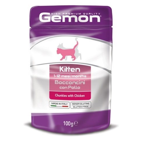 Gemon Cat Pouch паучи для котят кусочки курицы - 100 г фото 2