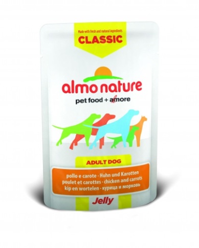 Almo Nature Classic Adult Dog Chicken & Carrots Jelly паучи для взрослых собак с курицей и морковью в желе - 70 г фото 1