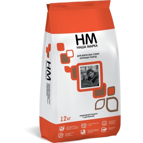 Наша Марка сухой корм для взрослых собак крупных пород с цыплёнком 12 кг фото 1
