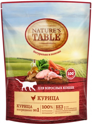 Nature’s Table сухой корм для кошек с курицей - 650 г фото 1