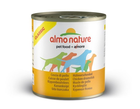 Almo Nature Classic Adult Dog Chicken Drumstick консервы для взрослых собак с куриными бедрышками в бульоне - 280 г х 12 шт фото 1