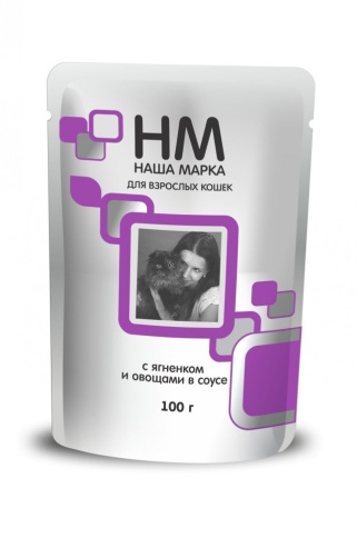 Наша Марка для кошек с ягненком и овощами 100 г (паучи) фото 1