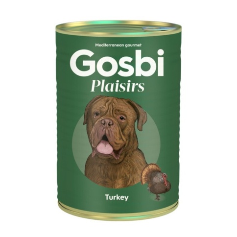 Влажный корм Gosbi Plaisirs для взрослых собак с индейкой - 400 г фото 1