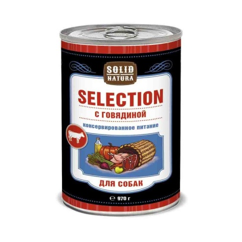 Solid Natura Selection Говядина влажный корм для собак в жестяной банке 970 г фото 2