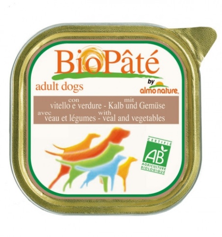 Almo Nature Daily Menu Adult Dog Bio Pate Veal&Vegetables паштет для взрослых собак с телятиной и овощами - 300 г фото 1
