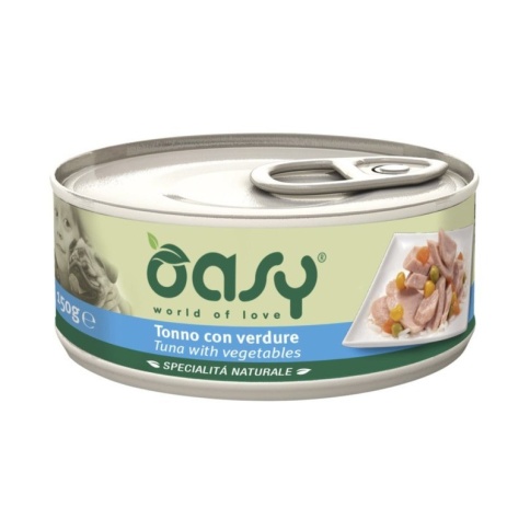Oasy Wet dog Specialita Naturali Tuna Vegetables дополнительное питание для взрослых собак с тунцом и овощами в консервах - 150 г (1 шт) фото 1