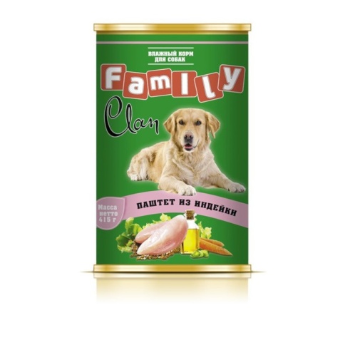 Clan Family влажный корм для собак паштет из индейки в консервах - 415 г фото 1