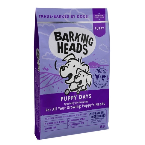 Сухой беззерновой корм Barking Heads Puppy Days для щенков с курицей и лососем - 6 кг 6 кг фото 1